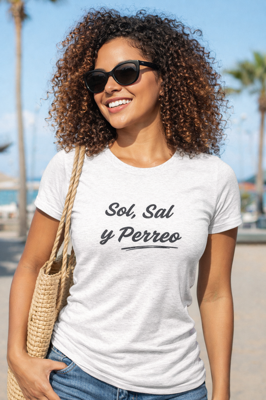 Sol, Sal y Perreo Women's Fitted T-Shirt