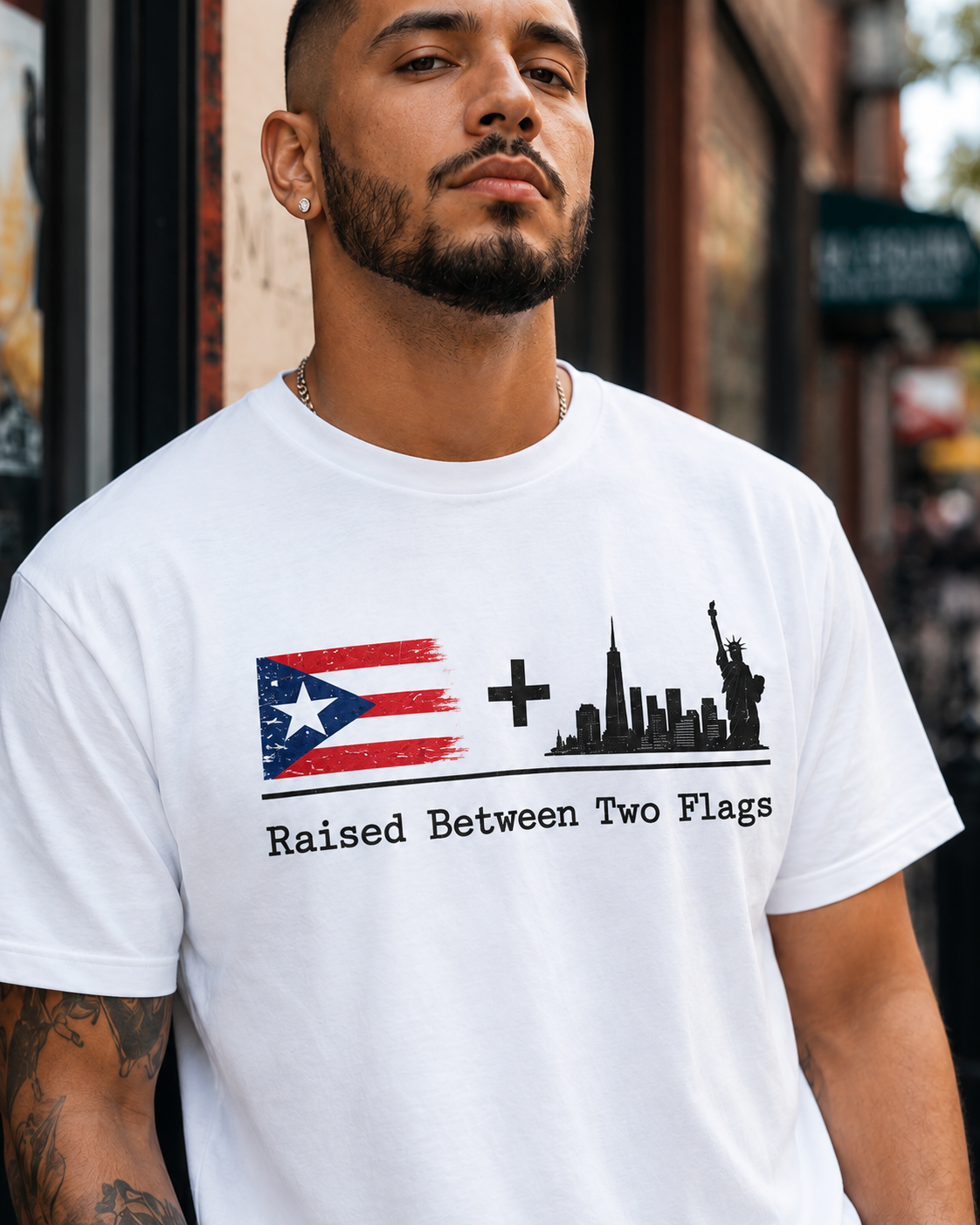 Raised Between Two Flags