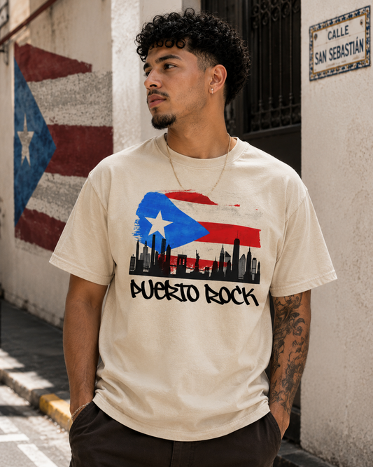 Puerto Rock Puerto Rican Flag Skyline T-Shirt