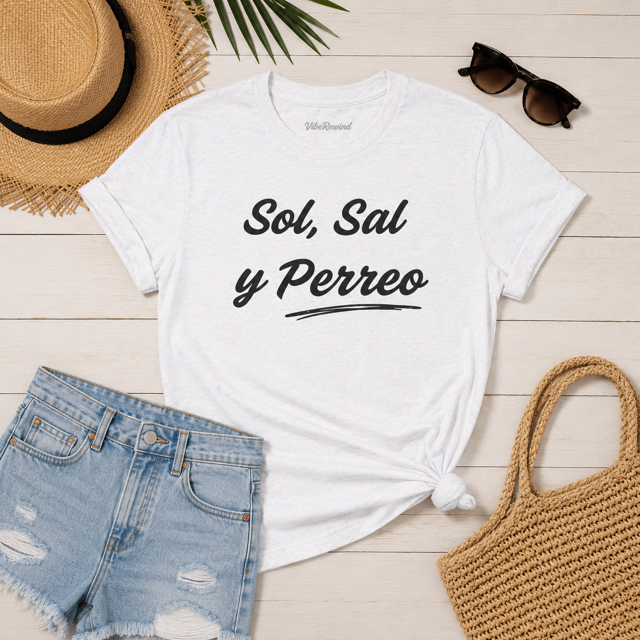 Sol, Sal y Perreo Women's Fitted T-Shirt