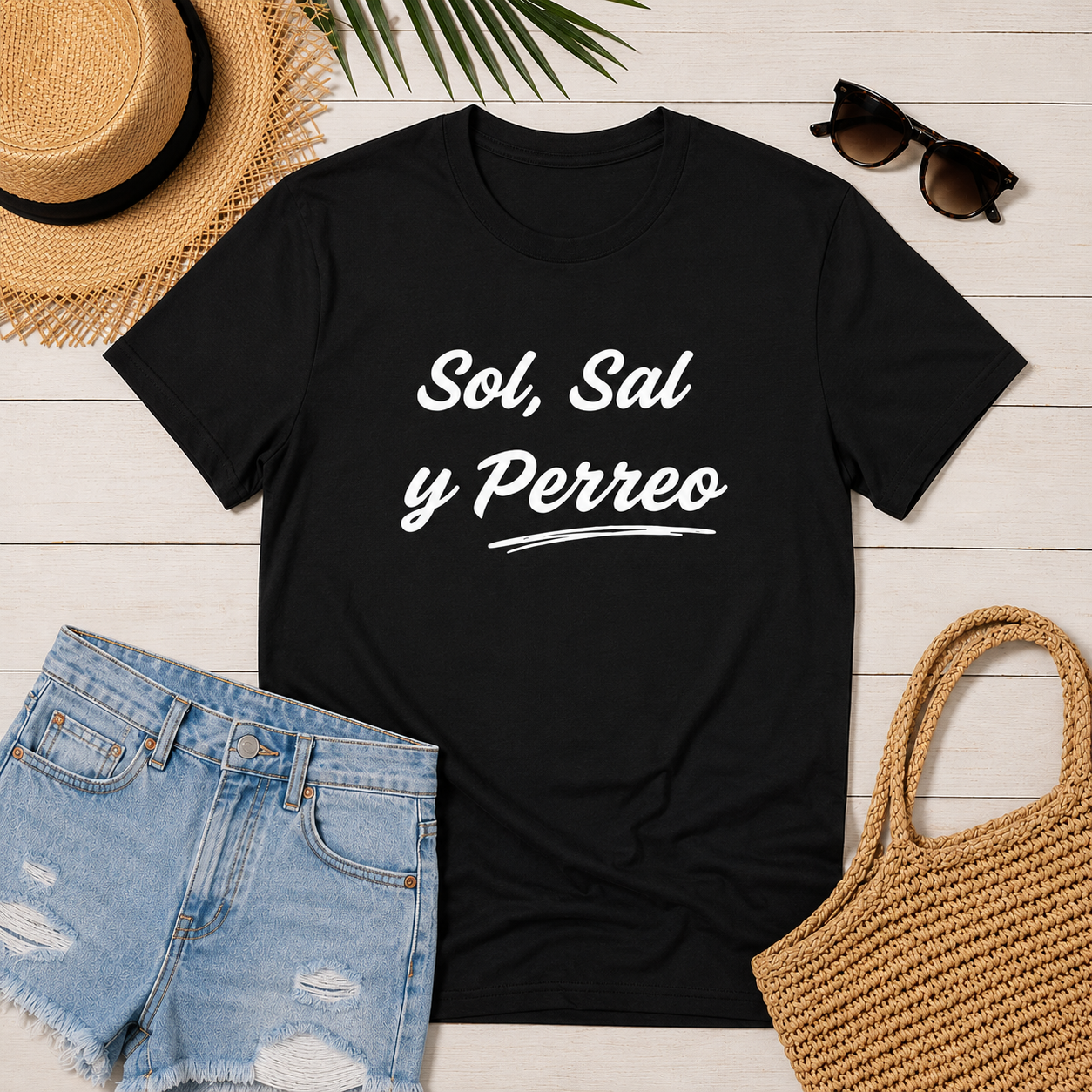Sol, Sal y Perreo Women's Fitted T-Shirt