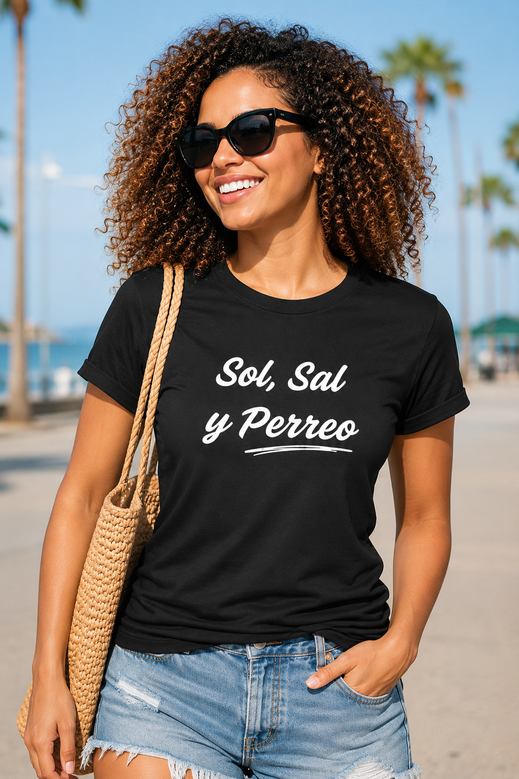 Sol, Sal y Perreo Women's Fitted T-Shirt